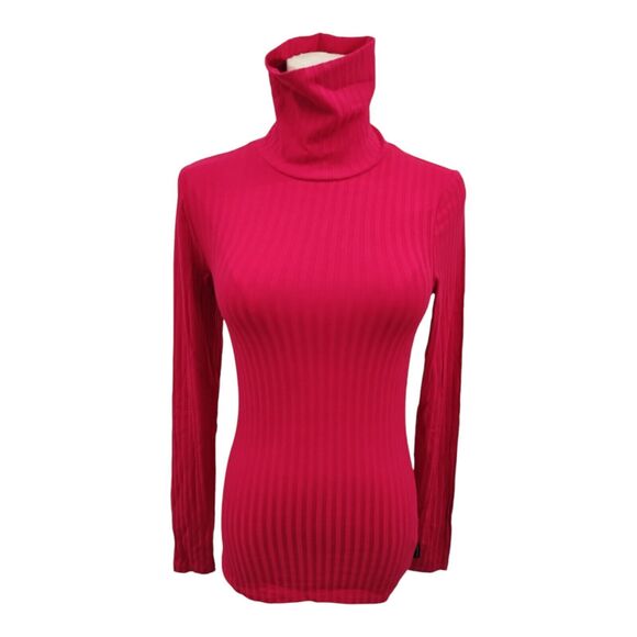 Calvin Klein Jeans Junior Womens Shirt Long Sleeve Turtleneck Pullover Pink XS - Picture 3 of 6